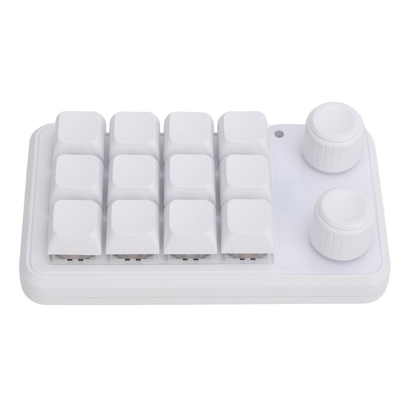 12 Keys Small Keyboard with Dual Knobs and RGB Light