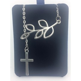 Cross NEW Women's Cross & Olive Branch Silver Fashion Pendant Necklace