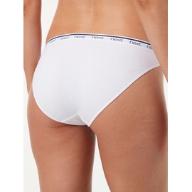 NEXT Cotton Rich V Briefs with Logo (Pack of 4), Pink/Blue Stripe, 40