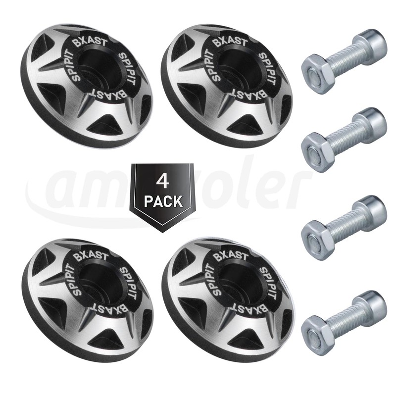 Amavoler License Plate Bolts, 4 pcs Universal M6 CNC Carved