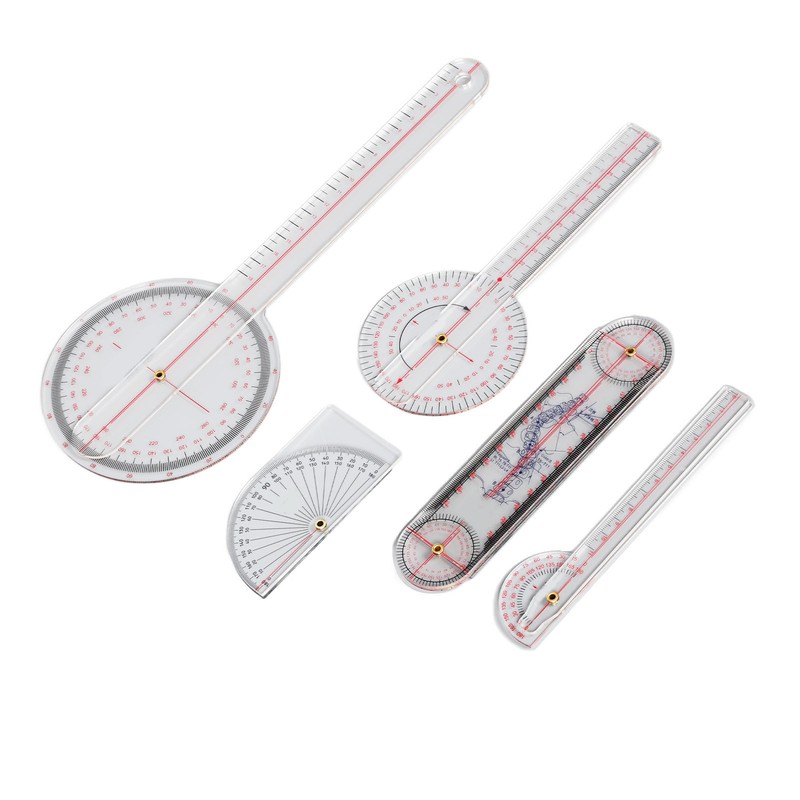 5Pcs Finger Small Joint Goniometer Clear Scale Transparent PVC Finger