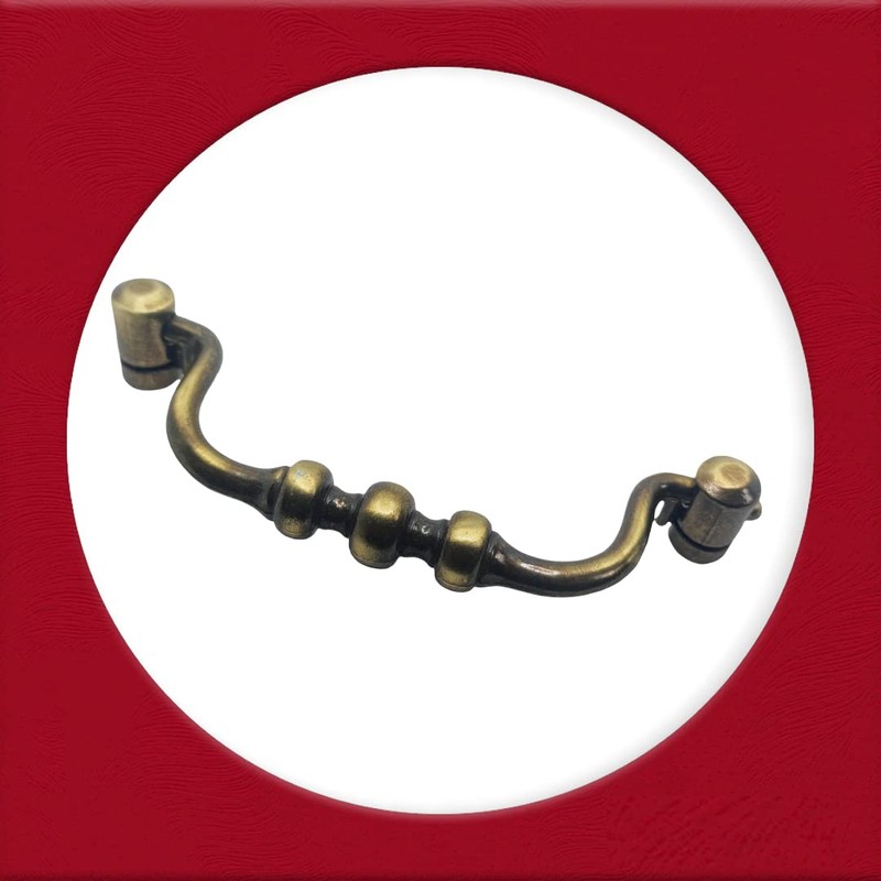 Universal Hardware Antique Brass Cabinet Handles Solid Vintage Drawer Pull