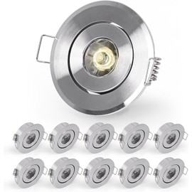 Sorfia 10 Pack 2 Inch LED Recessed Lighting, 1W 120LM Recessed LED Lights, Gimbal Adjustable Recessed Lights, Mini Spotlight Mini Spotlight 3000K Warm White Ceiling Light with Driver AC110V / DC3V