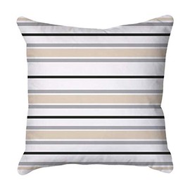 Rooms By Me ® Premium Quick Dry Outdoor Hollow Fibre Filled Garden Furniture Cushion – Handmade In The UK (Modern Stripes Taupe)