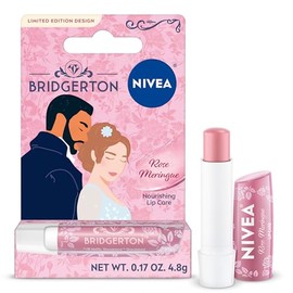 NIVEA Bálsamo labial de merengue de rosa, cuidado nutritivo de labios, bálsamo labial hidratante edición limitada de Bridgerton con manteca de karité, hidratación, reparación y nutrición 3 en 1, barra