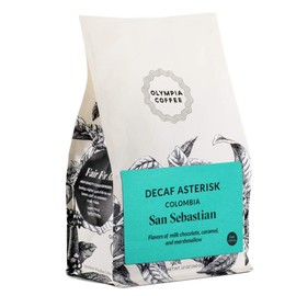 Olympia Coffee "Decaf Asterisk" Medium Roasted Fair Trade Whole Bean Coffee - 12 Ounce Bag