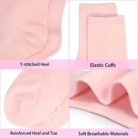 GENTABY Toddler Girls Socks 20 Pairs Multipack Running Causal Kids Baby Hiking Home White Pink Rose Size 13-2 Elastic Mid Cut Socks 7-10 Years