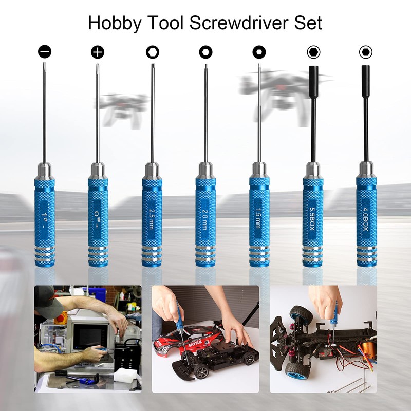12 Pcs Remote Control Car Tool Set (Hex, Phillips, Flat),