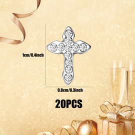 Nail Art Cross,20PCS Silver Rhinestones Cross Nail Art Charm,Nail Art Gems Nail Decorations for Manicure Craft DIY Nail Art Jewelry Making (A Pattern)