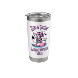Skeleton Pool Floatie Summerween Vibes Spooky Summer Stainless Steel Insulated Tumbler