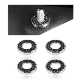 neynavy 4 PCS Bling Car Inner Door Lock Pull Cover, Crystal Auto Interior Rod Bolt Accessories Decals Stickers Bling Decoration, Compatible with Most Cars (Black)