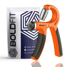 Boldfit Adjustable Hand Grip Strengthener, Hand Gripper for Men & Women for Gym Workout Hand Exercise Equipment to Use in Home for Forearm Exercise, Finger Exercise Power Gripper (60 Kg) Orange