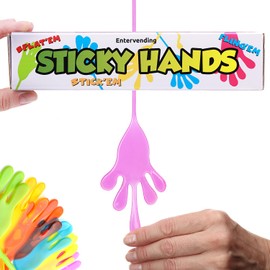 Entervending Sticky Hands for Kids - 20 Pcs Slappy Hands in Gift Box - Stretchy Toys - 7 Inch Sticky Hand - Sensory Toys - Party Favors for Kids - Easter Toys