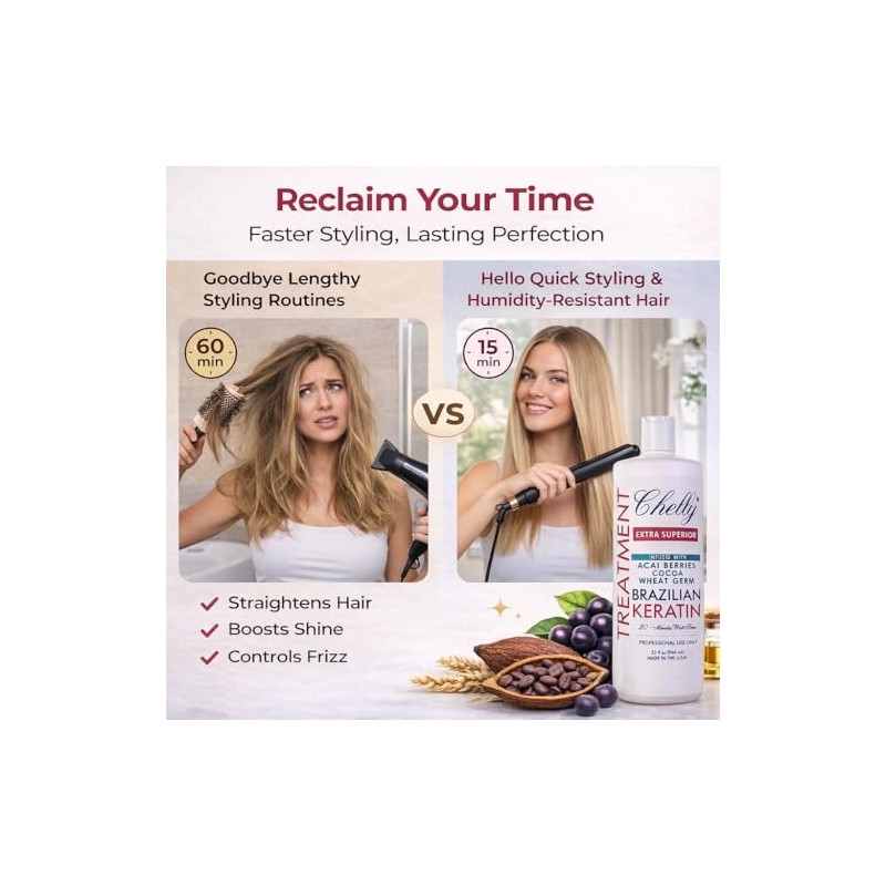 Chelly EXTRA SUPERIOR Brazilian Keratin Infused with ACAI BERRIES COCOA