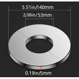 Stainless Steel Wall Split Flange Self-Adhesive tape Round Escutcheon Various pipes Plate Cover for Water Pipe Faucet Decoration Accessories (50mm/1.96in)