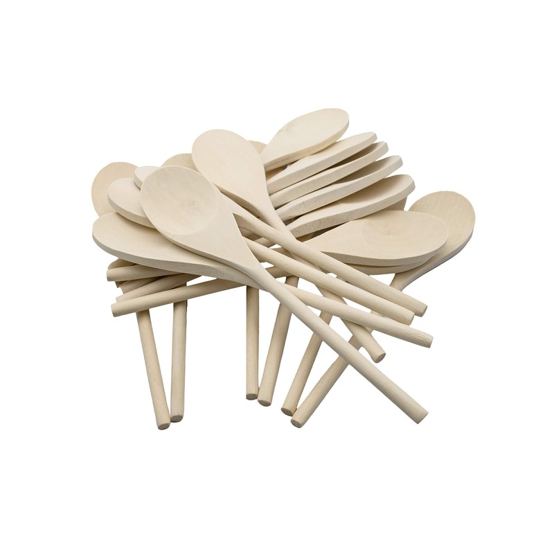 Pack of 24 Wooden Spoons | Ideal for The Kitchen,