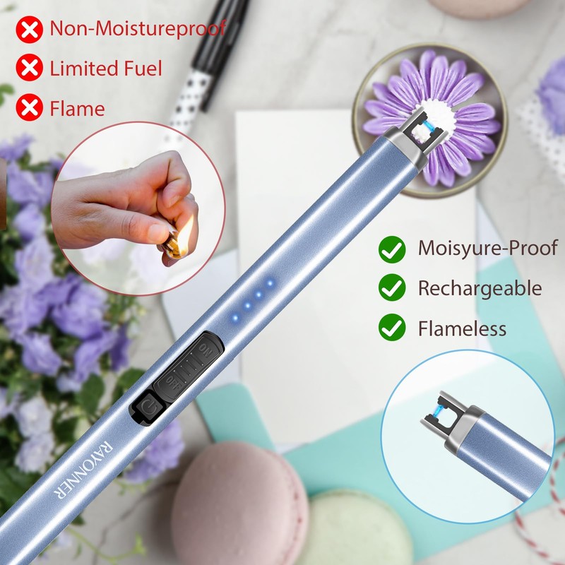 RAYONNER Candle Lighter Electric Lighter USB Lighter with Safety Switch