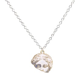 FORUBUS Abstract Half Human Face Pendant Necklace, Funky Style Plaster Statue Face Charm Necklace for Women Men Hippie Stylish Streetwear Jewelry-human face