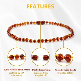 Amber Necklace (33cm, Cognac)