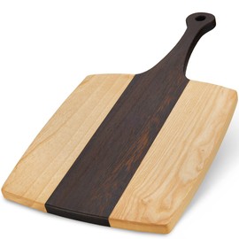TeakCraft Cutting Board for Kitchen with Handle, Serving Tray, Bread Tray, Cheese Board, Chopping Board, Knife Friendly, The Helike (22x12x0.75 inch)