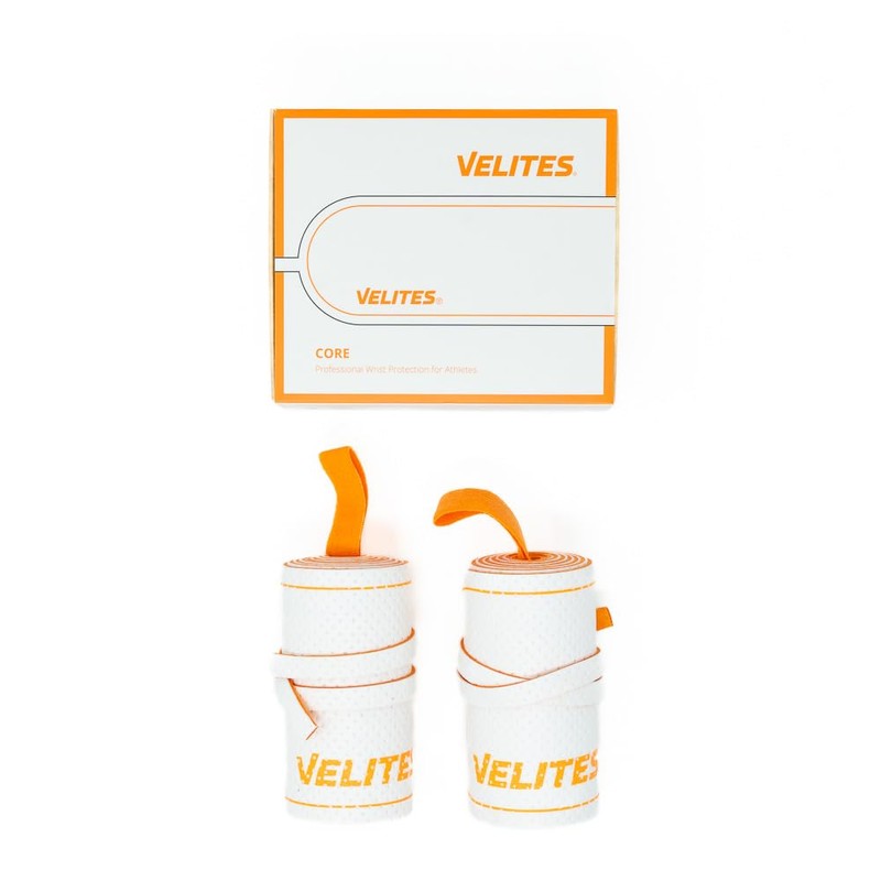 Velites White Nylon Wrist Wraps for Weightlifting, Unisex, One Size