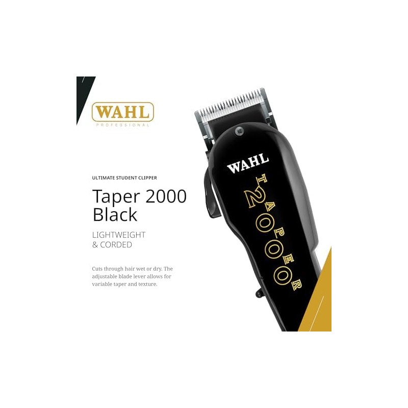 Wahl Professional Taper 2000 Adjustable Cut Clipper #8472-850 – Black