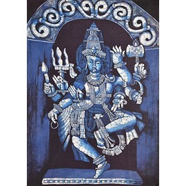 Exotic India Dancing Shiva at Ellora - Batik Painting On Cotton