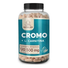 Picolinato Cromo Carnitina Raíces Zen 120 Cáps Chromium Sabor
