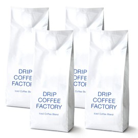 Drip Coffee Factory Ice Coffee Blend, Instant Coffee Powder, Medium Grind, 2 kg (500 g x 4 Bags)