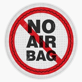 Caution No Airbags We Die Like A Real Men Vinyl Sticker Waterproof Bumper Sticker Laptop Window 5"