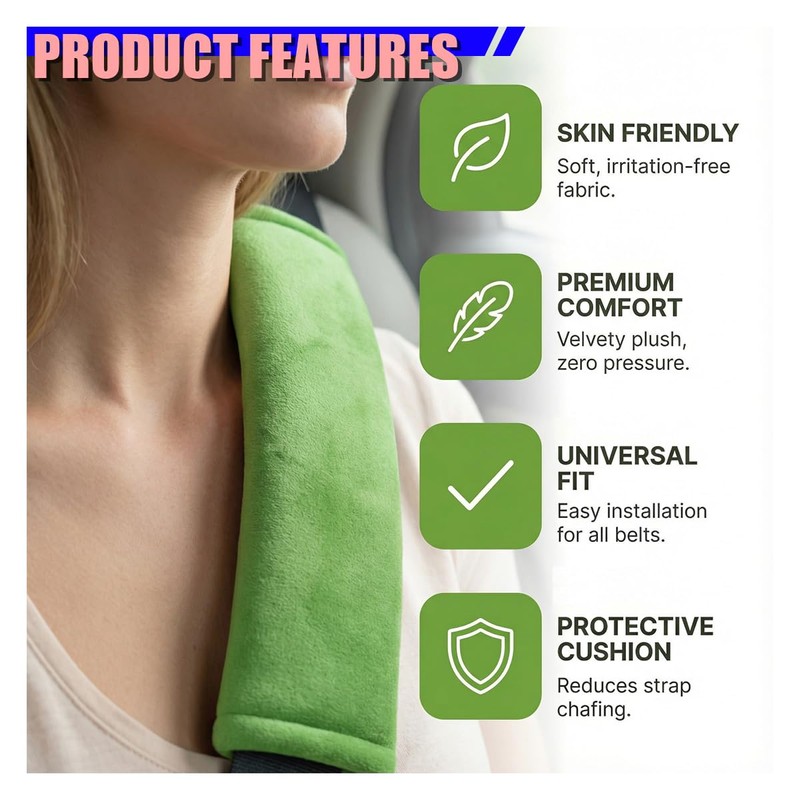 YoRise 2PCS Car Seat Belt Covers, Comfortable Fluff Auto Seat