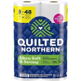 Quilted Northern Ultra Soft & Strong Toilet Paper, 8 Super Mega Rolls = 48 Regular Rolls, 5X Stronger*, Premium Soft Toilet Tissue - Color: 438 sheet (Pack of 8)