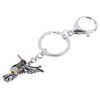 BONSNY Enamel Alloy Floral Hummingbird Bird Key Chain Keychain Ring