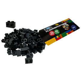 CMC imports 50 Clamping Blocks Bricks Modified Building Blocks Modified 1 x 2 Nubs 2 KNOB Compatible 11211 (650 - Black)