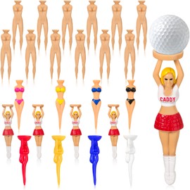 Pack of 24 Funny Golf Tees Lady Bikini Girls Golf Tees 76 mm / 3 Inch Plastic Clip On Golf Tees House Ladies Golf Tees for Golf Training Accessories Uncle Gift Bachelor Party