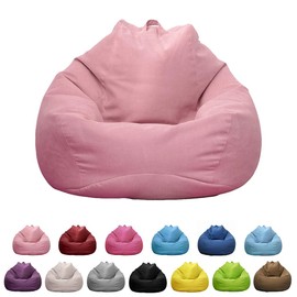 Vivva Stuffed Animal Storage Bean Bag Chair Cover (No Filler) - Stuffable Beanbag Cover-Polyester Beanbag Replacement Cover Without Filling 100X120CM (Light Pink)