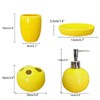 Bathroom Accessories Set 4 Piece Yellow Ceramic Bathroom Decor Accessory