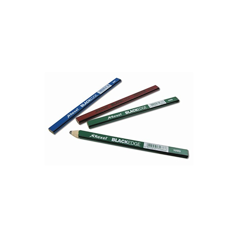 Rexel Blackedge Carpenters Pencils - Hard, Pack of 12, 34332
