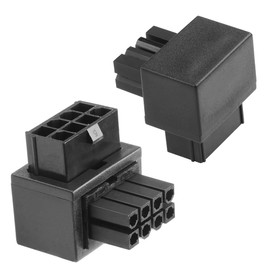 ELFJMZP ATX 8-pin Female to 8-pin Male 90-Degree Angle Connector Type B, Desktop Computer Motherboard CPU Supply Interface (External Buckle) Adapter, Outward Conversion(Pack of 2)