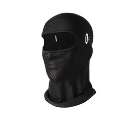 Cool Ice Silk Balaclava Full Face Mask Men Women Summer Breathable Motorcycle Cycling Helmet Liner Outdoor Stretchy Under Helmet Beanie Full Cover Hood Hat Headwear with Hole for Glasses Black