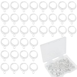 36 PCS Earring Hooks 18K Gold Plated Earring Buckle Lever Back Earring Hooks Silver Huggie Earring Jewelry Making for Women (Silver)
