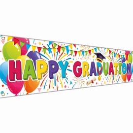 Graduation Banner - Graduation Decorations for Prom - Congratulations Banner - Congratulations Decorations - Well Done Banner - We are so Proud of You banner - 180 x 40cm (White)