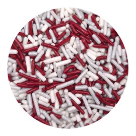 NCS Mississippi Football Maroon, White and Gray Jimmies Edible Sprinkles, 8 ounces - Great for Cupcakes, Cookies, Cakes, Cakes Pops, Donuts