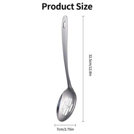 HRLORK Slotted Spoon Large 12.8inch/32.5cm Stainless Steel Cooking Spoons Cooking Stirring Kitchen Utensils Set Non-Stick Cookware for Restaurant