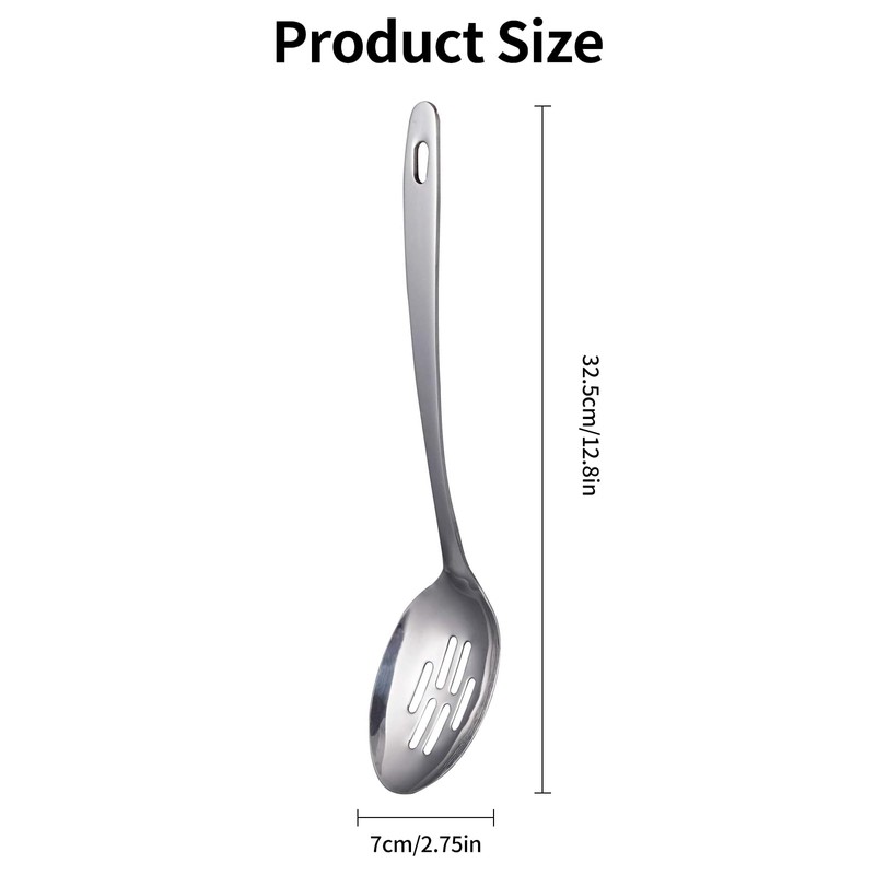 HRLORK Slotted Spoon Large 12.8inch/32.5cm Stainless Steel Cooking Spoons Cooking