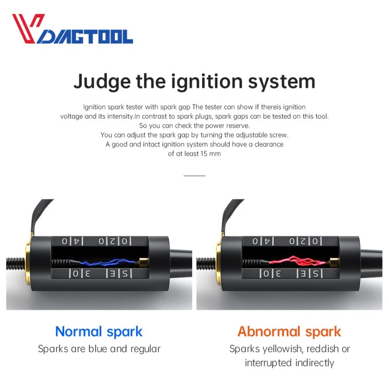 VDIAGTOOL Spark Plug Tester Auto Ignition System Coil Engine In