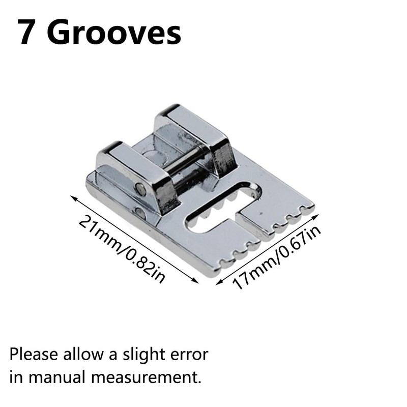 1 Pcs Universal 7 Flute Snap Sewing Machine Presser Foot