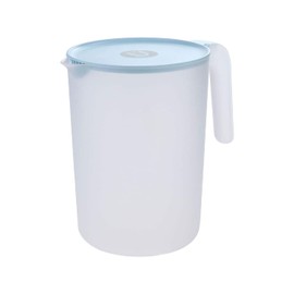 Plastic Jug with Lid, Water Jug Plastic Jug 2.5 L, Plastic Jug Water Jug, Plastic Jug, Ice Tea Jug, Water Jug with Handle for Tea, Juices, Milk, Cold or Hot Drinks (Light Blue)