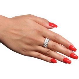 SILBERMOOS XL XXL Rings in Large Sizes Women Men Partner Ring Chopsticks Roots Stripes Extravagant Matt Shiny Sterling Silver 925 Size 64 66 68 70, Sterling Silver, Not applicable