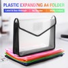 Plastic Expanding File Folder, Transparent envelopes with Snap Closure, No
